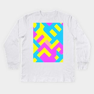 Abstract Geometric Pattern - pop art Heart Kids Long Sleeve T-Shirt